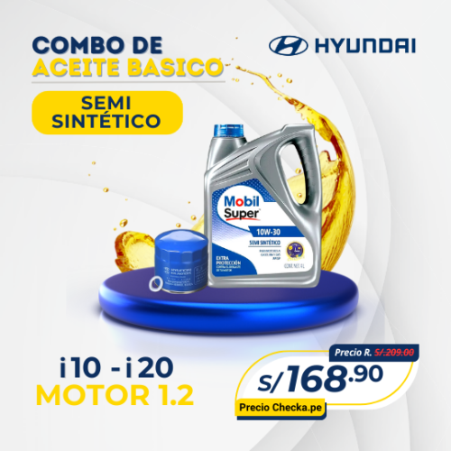 COMBO BASICO DE ACEITE SEMI-SINTETICO HYUNDAI i10 - i20 (MOTOR 1.2)